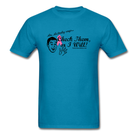 Check Them or I Will Men's Breast Cancer T-Shirt - Funny Cancer Shirts